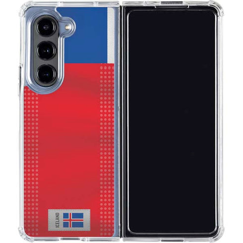Iceland Soccer Flag Galaxy Z Fold5 5G Clear Case